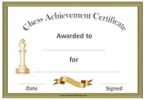 Chess Certificate Template
